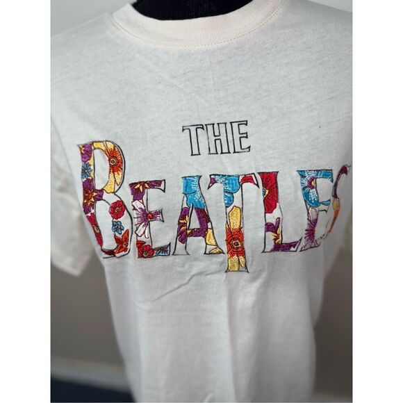 The Beatles Cream Colored Relaxed Boyfriend Short Sleeve Tee Size XXS - Picture 2 of 6